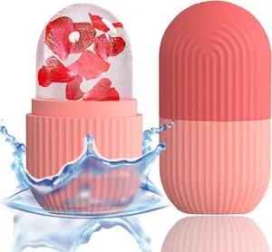 Prix usine Logo personnalisé Silicone beauté glace moule rouleaux faciaux Cube glace rouleau masseur pour visage cou soins de la peau péages