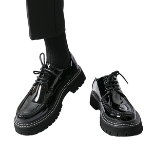 Mocasines Casuales de Cuero para Hombre, Cierre con Botón en la Puntera, Ligeros, para Oficina, Carrera, Negocios, Color Negro, Juveniles, Venta al Por Mayor - Product Image 1