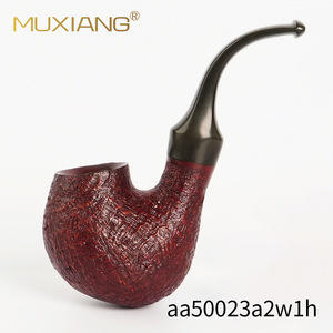 Bent Tobacco Pipe Italian Burl Wood Handmade For Men - Product Image 2