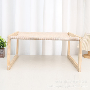 Hamaca de madera para gatos de interior, cama elevada para gatos, silla para gatos con marco de madera, cama para gatos montada en la pared, cama portátil para mascotas. - Product Image 3