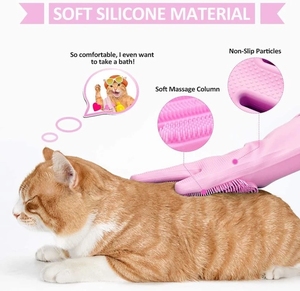 Gant de toilettage pour animaux de compagnie, éponge de nettoyage en silicone pour le bain des chiens, élimination des poils - Product Image 2