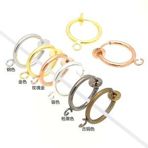 Clip-On Earrings 13mm Hoop Zinc Alloy Ear Clips No <b>Piercing</b> <b>Fake</b> Earrings For Ear Cartilage <b>Nose</b> Navel Rings - Product Image 1