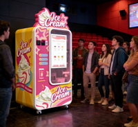 Máquina Expendedora de Helados Comercial para Operadores de Múltiples Unidades, Máquina Expendedora Inteligente de Helado Suave con Monitoreo Remoto