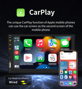 Bqcc 7 "2DIN OEM không dây Carplay HD màn hình hiển thị đa phương tiện Stereo đài phát thanh xe MP5 đài phát thanh <span class=keywords><strong>FM</strong></span> AM <span class=keywords><strong>Android</strong></span> Auto Car DVD Player - Product Image 2