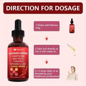 Suplemento Líquido de Pimienta Cayena, Espino Blanco, Raíz de Remolacha y Cúrcuma con Vitaminas K2+D3 para el Bienestar Vascular (Stock Local en EE. UU.) - Product Image 3