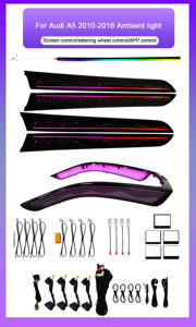 SJC Auto LED Éclairage Ambiant pour <span class=keywords><strong>Audi</strong></span> <span class=keywords><strong>A5</strong></span> 2010-2016 Modèles 64 couleurs Dynamic Symphony Saddle Ambient Lighting Kit Accessoires de voiture - Product Image 5