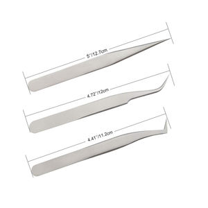 Pinces à cils de qualité supérieure, pointe fine, revêtement noir, acier inoxydable allemand, en vente - Product Image 1