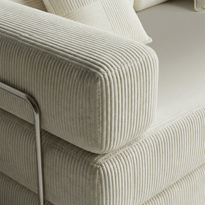 طقم أريكة حديثة بتصميم وحدات على شكل حرف L، كنبة فاخرة بمقاعد كبيرة، طراز نورديك، تنجيد مريح، أريكة استرخاء كبيرة - Product Image 4