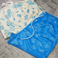 Manufacturer Wholesale Custom Unisex Mid Gym Basketball Shorts Heat-Transfer Printed 100% Polyester Mesh 5 Inch Quick Dry Sporty