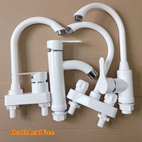 Robinet mitigeur eau chaude et froide, monocommande, avec cartouche céramique, monotrou, à poser sur plan, pour lavabo et cuisine, en plastique