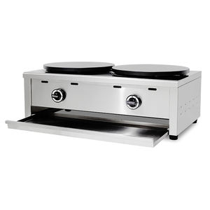 Máquina de crepé de Gas glp giratoria automática de acero inoxidable, dos cabezales, 40Cm + 40Cm, alta calidad - Product Image 3