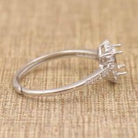 Sterling Silber 5*7/6*8/7*9/8*10/9*11/10*12mm Halbmontierter Ringrahmen Leere Fassung S925 ohne Mittelstein für DIY-Einlage