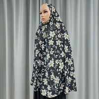 Khimar Ramadan, Jilbab, Abaya, Foulard Hijab Long à Motifs Imprimés pour Femmes Musulmanes, Burqa Instantanée pour la Prière, Jilbab