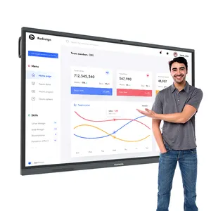 Etkileşimli beyaz tahta üreticisi sınıf için interaktif ekran 86 100 inç interaktif monitör beyaz tahta