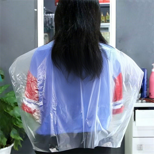 Descartável PE plástico xale para cabeleireiro salão especial pescoço envoltório para o tratamento do cabelo Perm Dye ferramenta descartável barbeiros cabo - Product Image 3