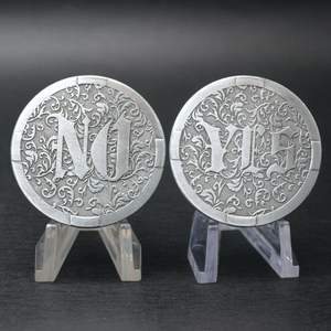 NEW DESIGN Antique Bronze Metal YES-NO <strong>Coins</strong> Yes or No Challenge <strong>Decision</strong> <strong>Coin</strong> - Product Image 3