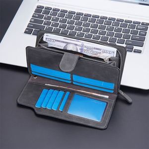 (Customized/Ready-Made) for Men's Long <b>Clutch</b> <b>Wallet</b> Open Closure Multi-Card Bifold PU Leather Wholesale Price Fashionable - Product Image 5