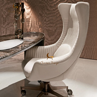 Fauteuil de bureau de luxe à dossier haut, chaise pivotante rembourrée haut de gamme, chaise ergonomique à dossier haut, chaise de direction pour villa