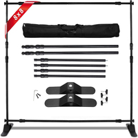 Support de toile de fond télescopique en aluminium avec impression personnalisée sur tissu tricoté 260 GSM pour mariages, salons professionnels et événements photo
