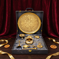 Service à thé en métal Anji Newell avec placage or dans un coffret cadeau de luxe pour la promotion d'entreprise et les fêtes