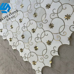 Mosaïque hexagonale mixte pour salle de bain, mosaïque de marbre <span class=keywords><strong>blanc</strong></span> bon marché pour intérieur <span class=keywords><strong>et</strong></span> <span class=keywords><strong>noir</strong></span> - Product Image 1