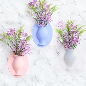 Vase mural en Silicone auto-adhésif, pour le bureau, décoration de succion murale pour <span class=keywords><strong>la</strong></span> maison, le réfrigérateur, les fenêtres, Vase - Product Image 1