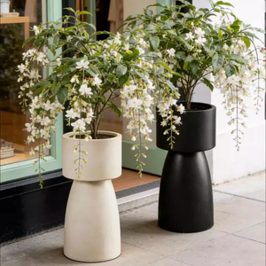 Pots en fibre <span class=keywords><strong>de</strong></span> verre modernes au design minimaliste, sur pieds hauts, surdimensionnés, pour salon, hôtel, extérieur, jardin, jardinières uniques - Product Image 1