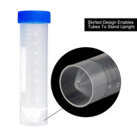 Tubes de centrifugeuse coniques de laboratoire Standard de 50ml, Tubes de Test en plastique transparent autoportants avec couvercles