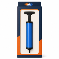 Pompe à air bleue pour ballons, pompe manuelle portable de 10 pouces avec aiguille pour le gonflage de ballons de football et de basketball, OEM personnalisé