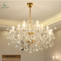 Lustre en cristal de lobby d'hôtel de luxe lampe suspendue de lustre de salle de banquet avec l'éclairage élégant en verre pour la décoration intérieure