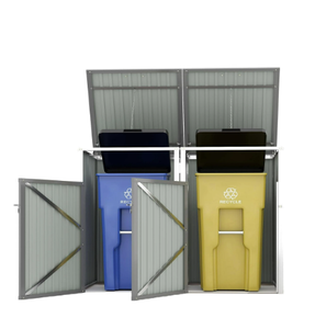 高清室内镀锌钢垃圾桶防护罩 防水隐私保护 可拆卸内桶 北欧风格 - Product Image 1