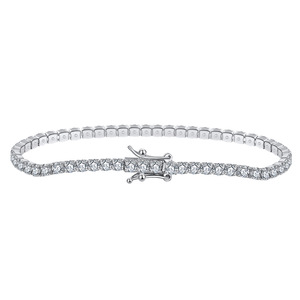 Bracciale Tennis con Catena a Maglia Curb <span class=keywords><strong>in</strong></span> <span class=keywords><strong>Argento</strong></span> <span class=keywords><strong>925</strong></span> - Product Image 1