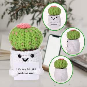 Positif <span class=keywords><strong>Cactus</strong></span> Crochet Super Doux En Peluche Encourager Pomme De Terre Carte Plante Pot Drôle Vie Crochet Poupée Soulagement Du Stress Cadeau Décoration - Product Image 3