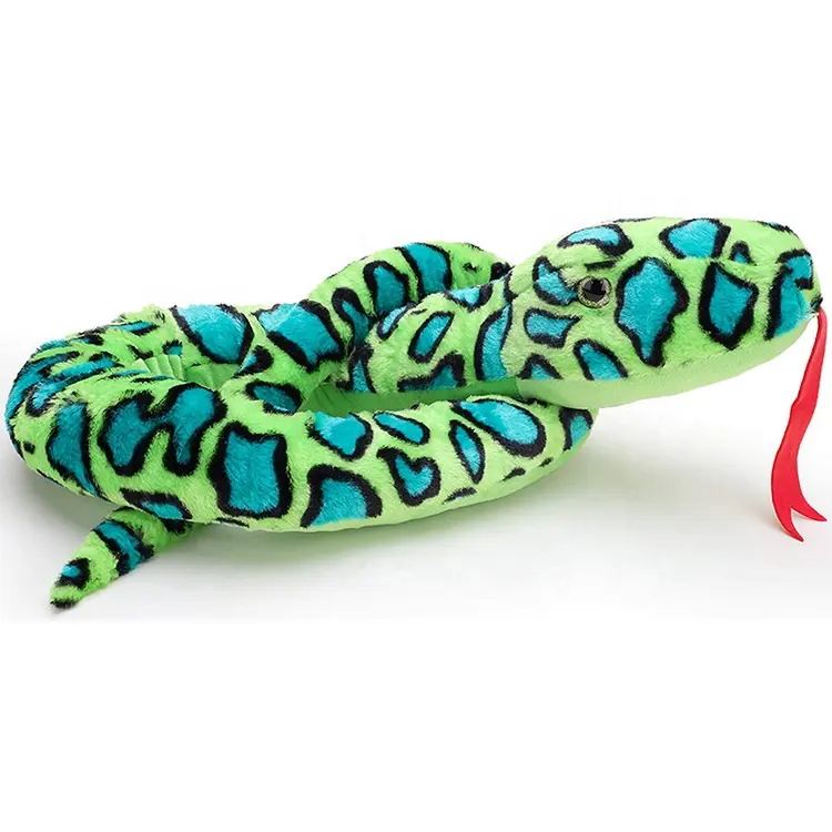 Amazon Hot Sale OEM ODM Wholesale Price Green Soft Plush Animal Toy Lifelike Stuffed Snake