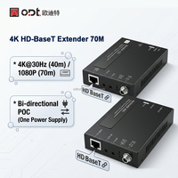 Extensor HDMI HDBaseT de 70M, 4K 40M Cat6 IR RS232 EDID Lock, Solución AV para Proyector en Aulas Escolares, Oficinas y Conferencias, Metálico ODT