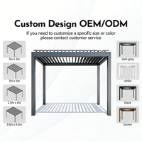 Pergola motorisée en aluminium résistante aux intempéries avec toit à lames rétractables pour terrasse extérieure