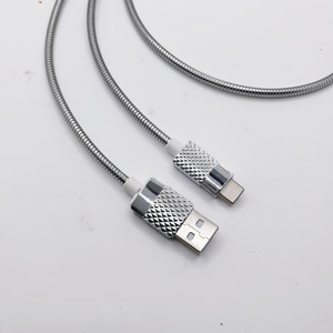 สาย USB สำหรับชาร์จ3A ทำจากซิงค์อัลลอยพร้อมสปริงสีเงิน - Product Image 6