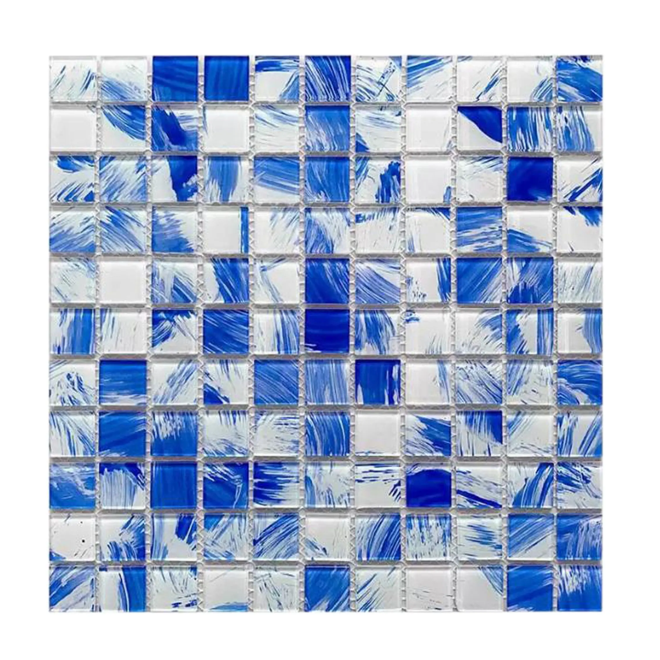 Carrelage en mosaïque de 30x30 pour décoration de maison, design Foshan bleu, fabricant de mosaïque en verre pour piscine