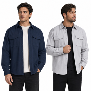 ICO Vintage The <span class=keywords><strong>Dante</strong></span> - Sobrecamisa de manga larga para hombre con logotipo personalizado, venta al por mayor, abotonada, estilo utilitario, ropa de trabajo herencia - Product Image 1