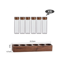 Kaffeebohnen ausgabe Reagenzglas Glas Walnuss Display Rack Set