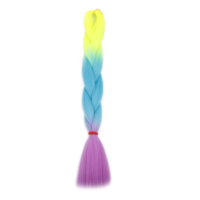 Extensions de cheveux synthétiques néon ombrés de 24 pouces, 100g, brillants dans l'obscurité, cheveux lumineux pour tresses jumbo
