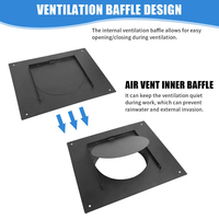 Capot de ventilation de toit améliorant la qualité et le confort de l'air intérieur avec une conception détachable, couleur noire, durable