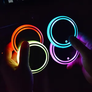 Newish 다채로운 울트라 얇은 칵테일 LED 음료 컵 빛나는 아크릴 자동차 컵 받침 클럽 바 파티 장식 음료