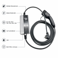 Nuevo Cable de Carga para Vehículos Eléctricos Tipo 2, 16A 32A Ajustable, Cargador Portátil con Pantalla LCD IP67, Enchufe UK Schuko AU para CEE, IEC 62752 7kW