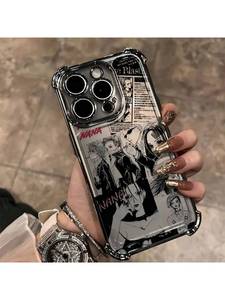 <span class=keywords><strong>Coque</strong></span> de téléphone créative à motif <span class=keywords><strong>anime</strong></span> cool pour <span class=keywords><strong>iPhone</strong></span> 17 Air 14 15 16 <span class=keywords><strong>Pro</strong></span> Max, transparente avec coins électroplaqués - Product Image 1