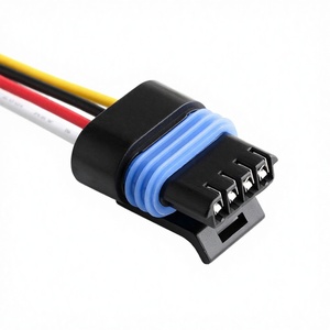 Adaptador de Enchufe para Motor de Ralentí Automotriz HAIDIE F263510 de 4 Pines, 12V 2A, Contactos de Cobre Hembra, Carcasa de Latón, Cable Negro de 15cm - Product Image 3
