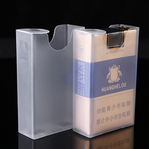 Estuche de cigarrillos de plástico transparente, carcasa suave rectangular, diseño minimalista para hombres, soporte de almacenamiento con protección contra el humo - Product Image 3