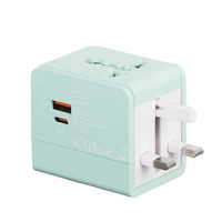 Adaptador de Viaje Universal FOXCAN 20W PD, Enchufe Internacional Todo en Uno con USB-A/C y Logotipo Personalizado