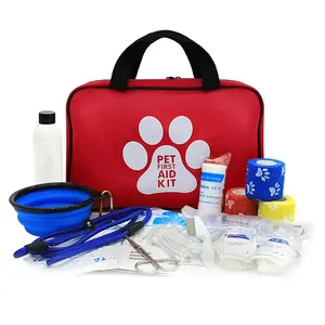 Portable Pet Care Equestrian Emergency Medicine First Aid Kit Bag for Pets Dogs & Cats Horses Pet with colla Travel Emergencies