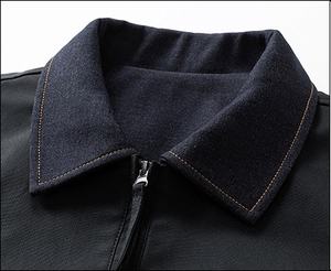 Blusón de Hombre de Punto con Efecto de Dos Piezas, Cuello Vuelto, Ajuste Relajado, Cierre de Cremallera, Versátil, Casual y Vintage para Invierno - Product Image 3